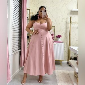 Pink Linen Blend Dress sz 16